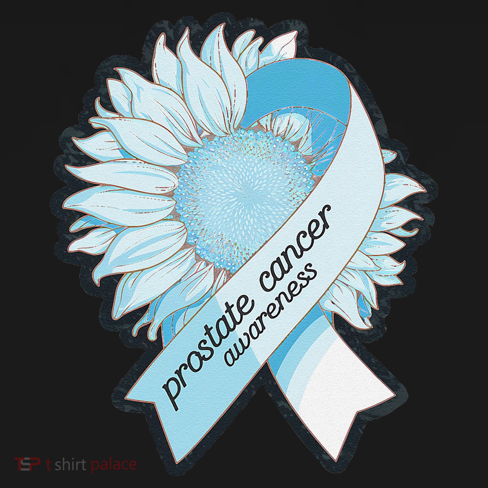 Light Blue Ribbon Sunflower Prostate Cancer Awareness Month Women's Hoodie