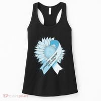Light Blue Ribbon Sunflower Prostate Cancer Awareness Month Women's Tank Top thumb 0