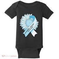 Light Blue Ribbon Sunflower Prostate Cancer Awareness Month Baby Bodysuit thumb 0