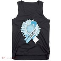 Light Blue Ribbon Sunflower Prostate Cancer Awareness Month Tank Top thumb 0