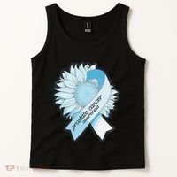 Light Blue Ribbon Sunflower Prostate Cancer Awareness Month Tank Top thumb 2