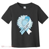 Light Blue Ribbon Sunflower Prostate Cancer Awareness Month Toddler T-Shirt thumb 0