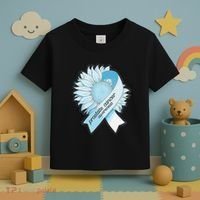 Light Blue Ribbon Sunflower Prostate Cancer Awareness Month Toddler T-Shirt thumb 3