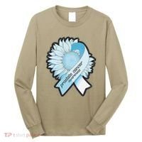 Light Blue Ribbon Sunflower Prostate Cancer Awareness Month Long Sleeve Shirt thumb 0