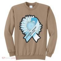 Light Blue Ribbon Sunflower Prostate Cancer Awareness Month Sweatshirt thumb 0