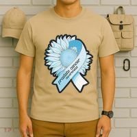 Light Blue Ribbon Sunflower Prostate Cancer Awareness Month T-Shirt thumb 6