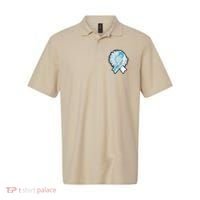 Light Blue Ribbon Sunflower Prostate Cancer Awareness Month Polo thumb 0