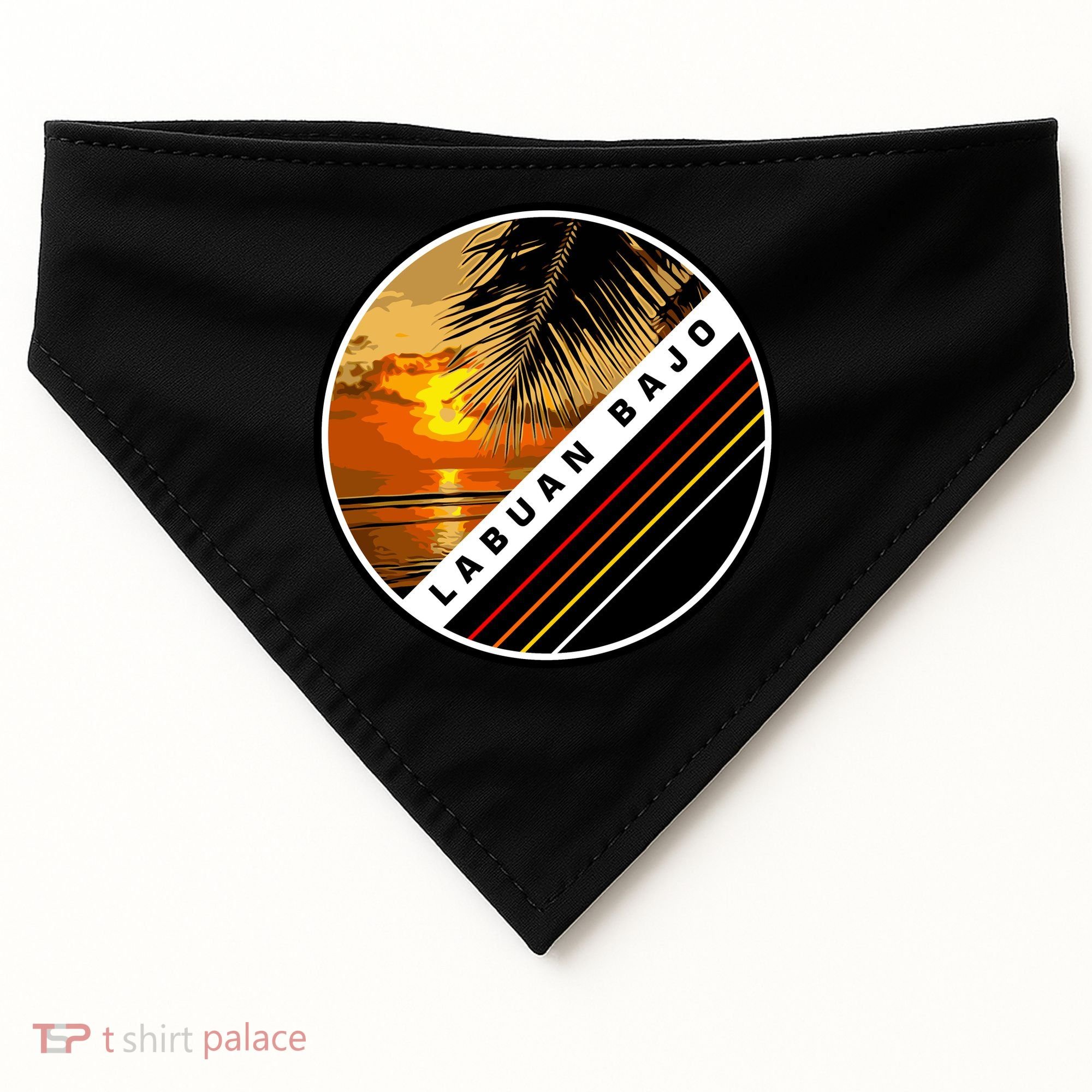 Labuan Bajo Retro Sunset USA-Made Doggie Bandana