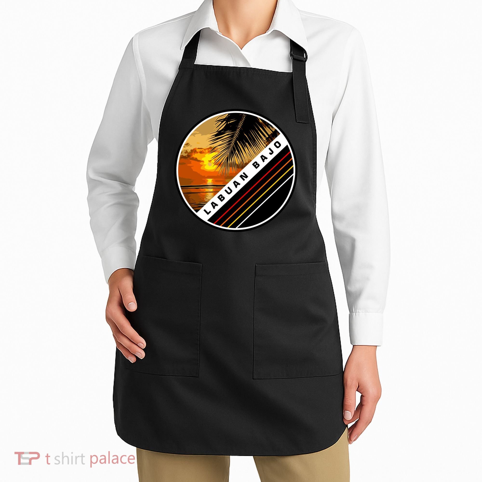 Labuan Bajo Retro Sunset Apron