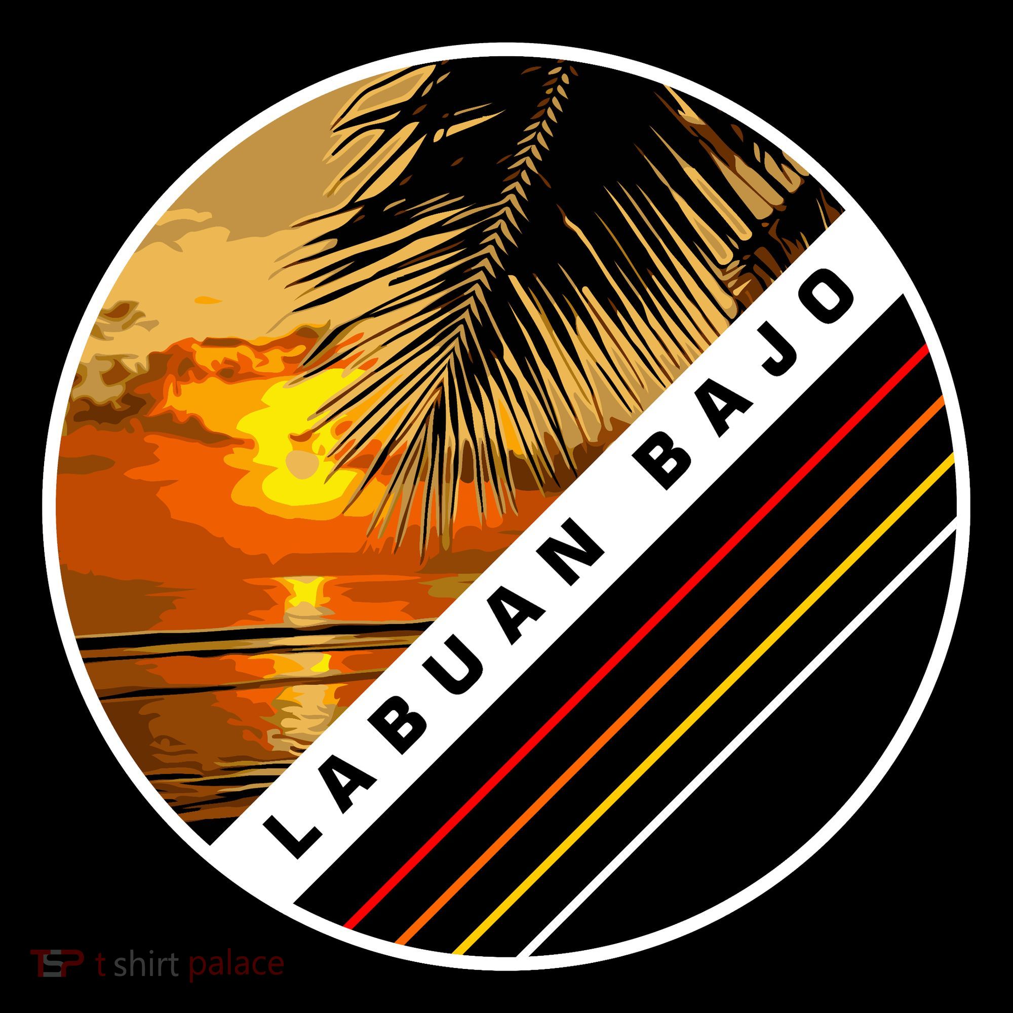 Labuan Bajo Retro Sunset Mousepad