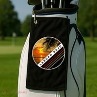 Labuan Bajo Retro Sunset Golf Towel thumb 2