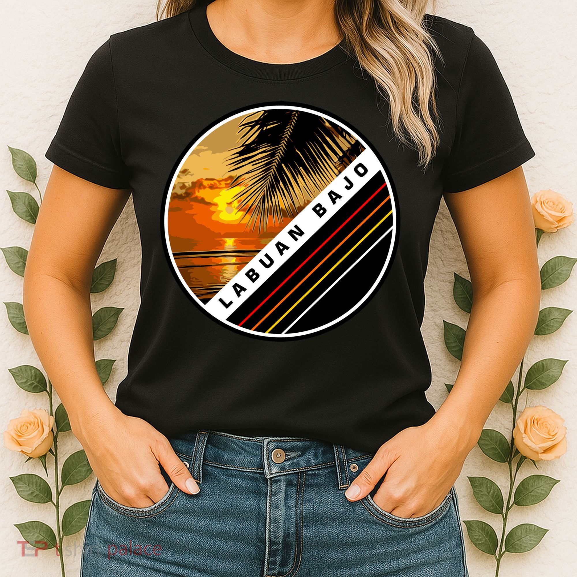 Labuan Bajo Retro Sunset Women's T-Shirt