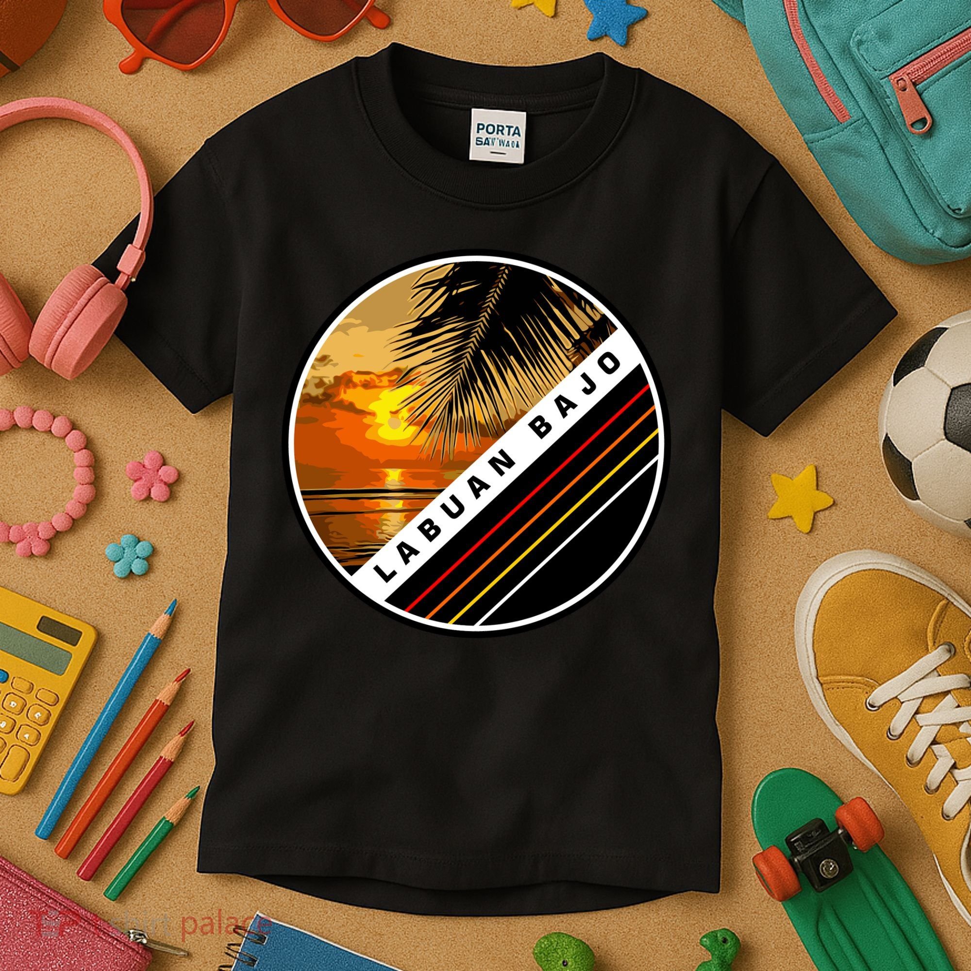 Labuan Bajo Retro Sunset Kids T-Shirt