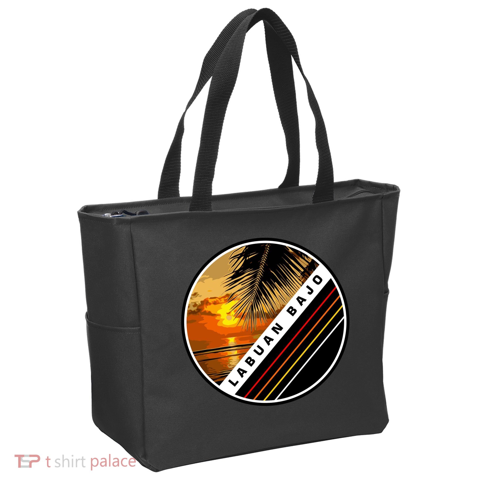 Labuan Bajo Retro Sunset Tote Bag