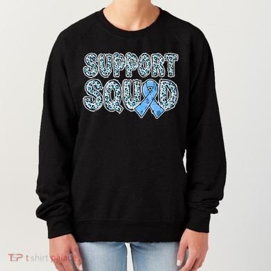 Light Blue Ribbon Leopard Support Squad Prostate Cancer Women's Sweatshirt