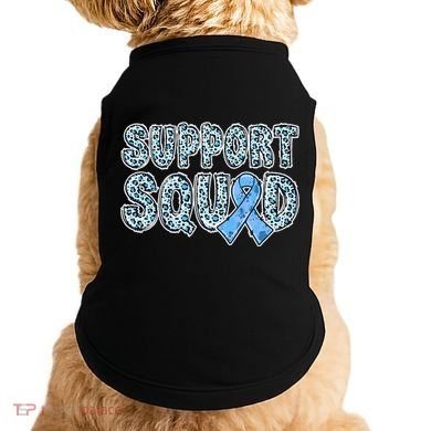 Light Blue Ribbon Leopard Support Squad Prostate Cancer Doggie Tank