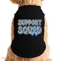 Light Blue Ribbon Leopard Support Squad Prostate Cancer Doggie Tank thumb 0