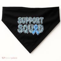 Light Blue Ribbon Leopard Support Squad Prostate Cancer USA-Made Doggie Bandana thumb 0