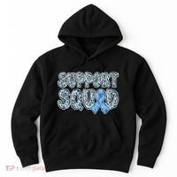 Light Blue Ribbon Leopard Support Squad Prostate Cancer Hoodie thumb 0