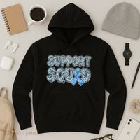 Light Blue Ribbon Leopard Support Squad Prostate Cancer Hoodie thumb 3