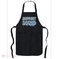 Light Blue Ribbon Leopard Support Squad Prostate Cancer Apron thumb 0