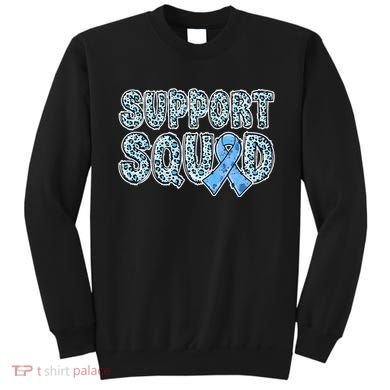 Light Blue Ribbon Leopard Support Squad Prostate Cancer Sweatshirt