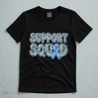 Light Blue Ribbon Leopard Support Squad Prostate Cancer T-Shirt thumb 5
