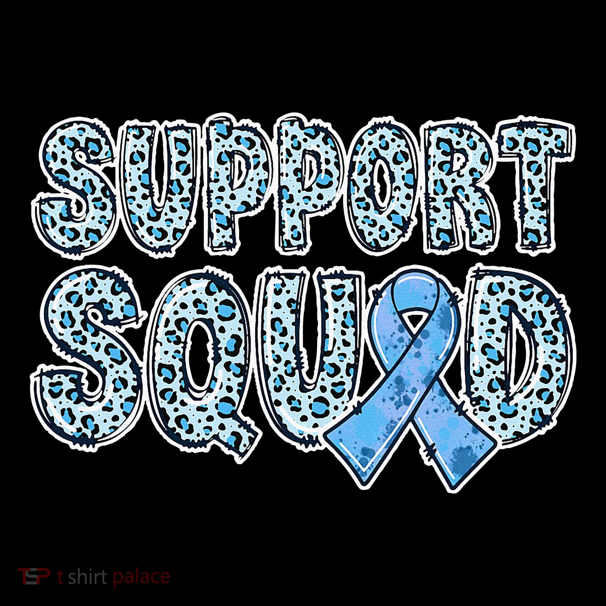 Light Blue Ribbon Leopard Support Squad Prostate Cancer Backpack