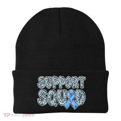 Light Blue Ribbon Leopard Support Squad Prostate Cancer Beanie