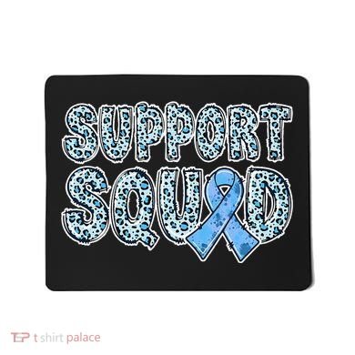 Light Blue Ribbon Leopard Support Squad Prostate Cancer Mousepad
