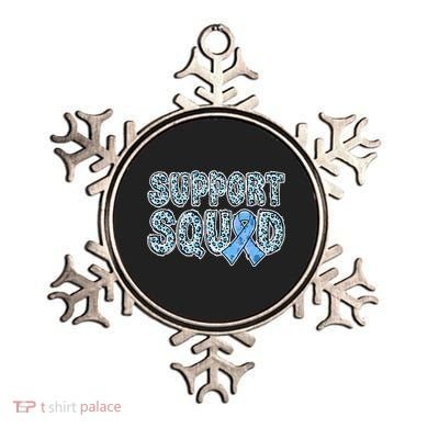 Light Blue Ribbon Leopard Support Squad Prostate Cancer Ornament