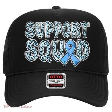 Light Blue Ribbon Leopard Support Squad Prostate Cancer Hat