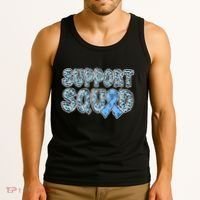 Light Blue Ribbon Leopard Support Squad Prostate Cancer Tank Top thumb 3