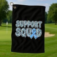 Light Blue Ribbon Leopard Support Squad Prostate Cancer Golf Towel thumb 1