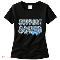 Light Blue Ribbon Leopard Support Squad Prostate Cancer Women's T-Shirt thumb 0