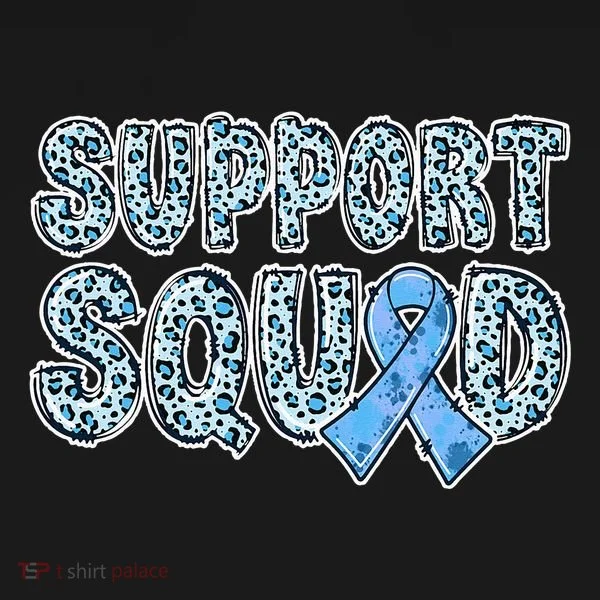 Light Blue Ribbon Leopard Support Squad Prostate Cancer Women's T-Shirt