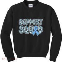 Light Blue Ribbon Leopard Support Squad Prostate Cancer Kids Sweatshirt thumb 0