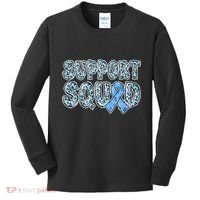 Light Blue Ribbon Leopard Support Squad Prostate Cancer Kids Long Sleeve Shirt thumb 0