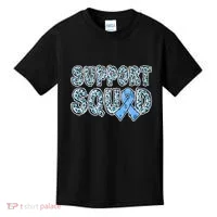 Light Blue Ribbon Leopard Support Squad Prostate Cancer Kids T-Shirt thumb 0