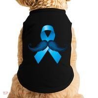 Light Blue Ribbon Mustache Prostate Cancer Awareness Doggie Tank thumb 0