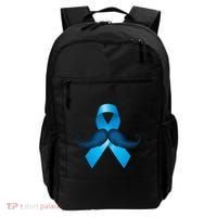 Light Blue Ribbon Mustache Prostate Cancer Awareness Backpack thumb 0
