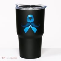 Light Blue Ribbon Mustache Prostate Cancer Awareness Tumbler thumb 0