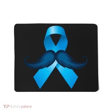 Light Blue Ribbon Mustache Prostate Cancer Awareness Mousepad