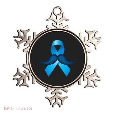Light Blue Ribbon Mustache Prostate Cancer Awareness Ornament