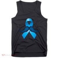 Light Blue Ribbon Mustache Prostate Cancer Awareness Tank Top thumb 0