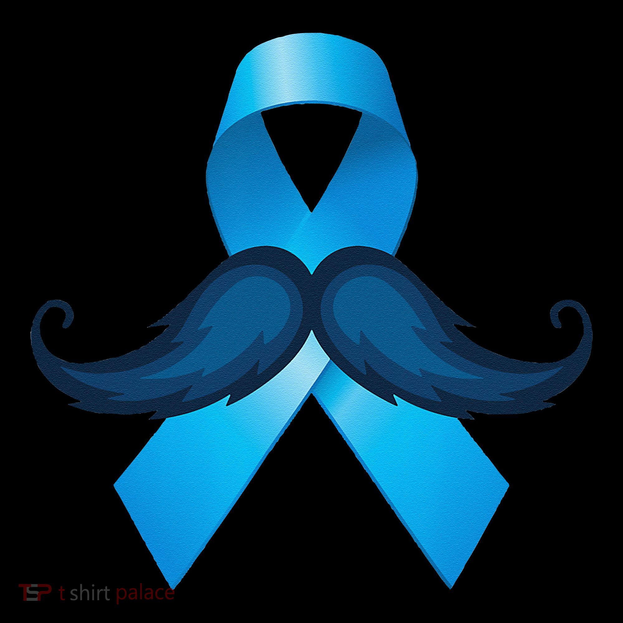 Light Blue Ribbon Mustache Prostate Cancer Awareness Tank Top