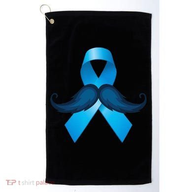 Light Blue Ribbon Mustache Prostate Cancer Awareness Golf Towel