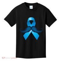 Light Blue Ribbon Mustache Prostate Cancer Awareness Kids T-Shirt thumb 0