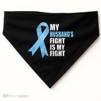 Light Blue Ribbon Supporter Wife Prostate Cancer Awareness USA-Made Doggie Bandana thumb 0