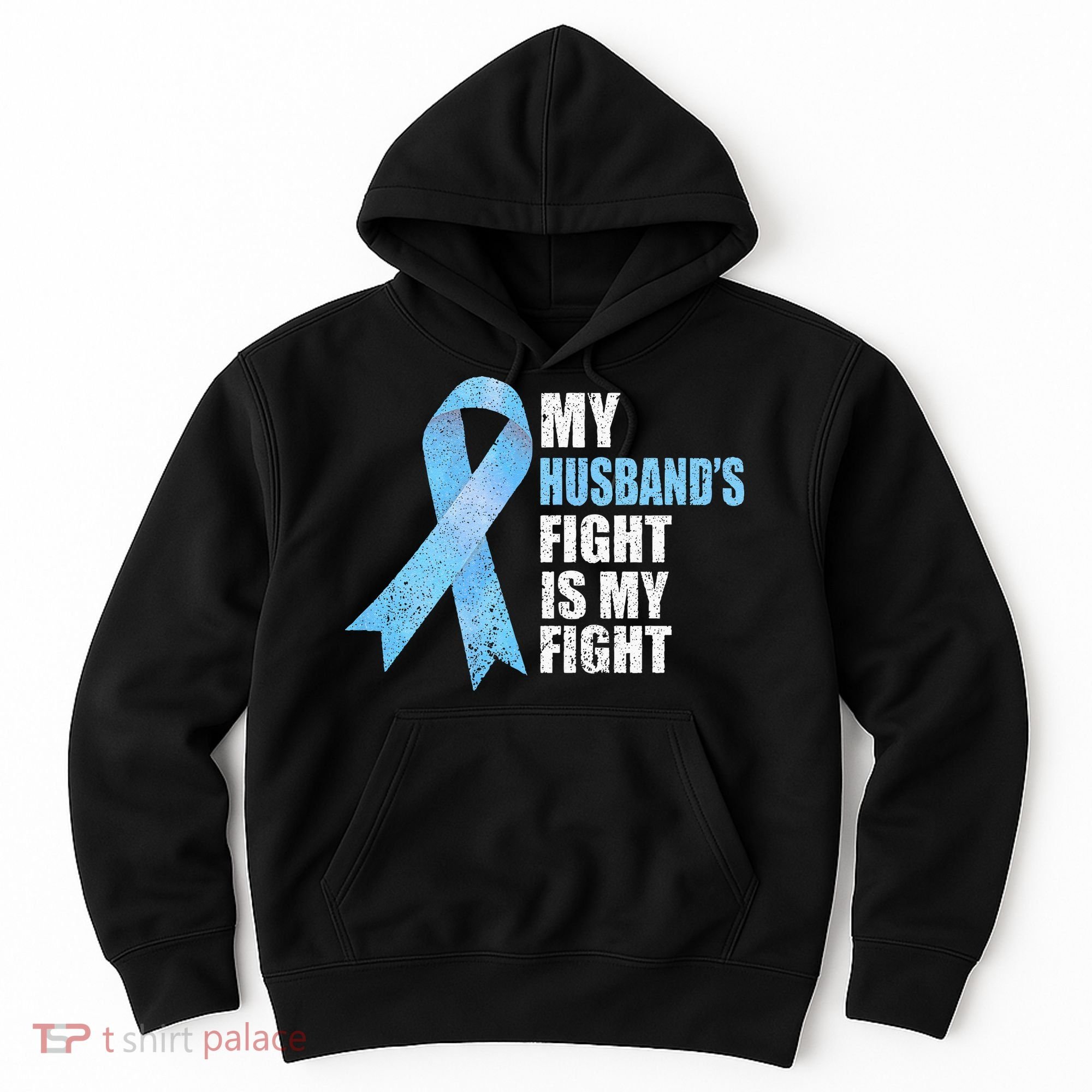 Light Blue Ribbon Supporter Wife Prostate Cancer Awareness Hoodie